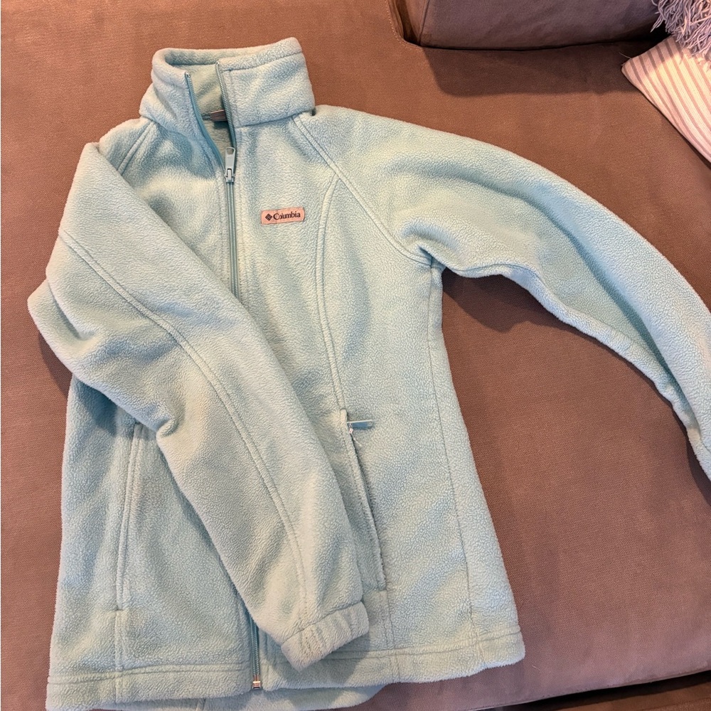 Columbia light teal blue Fleece zip up
